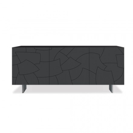 Modern Sideboard in Veneered Ash Wood Made in Italy - Galassia Viadurini