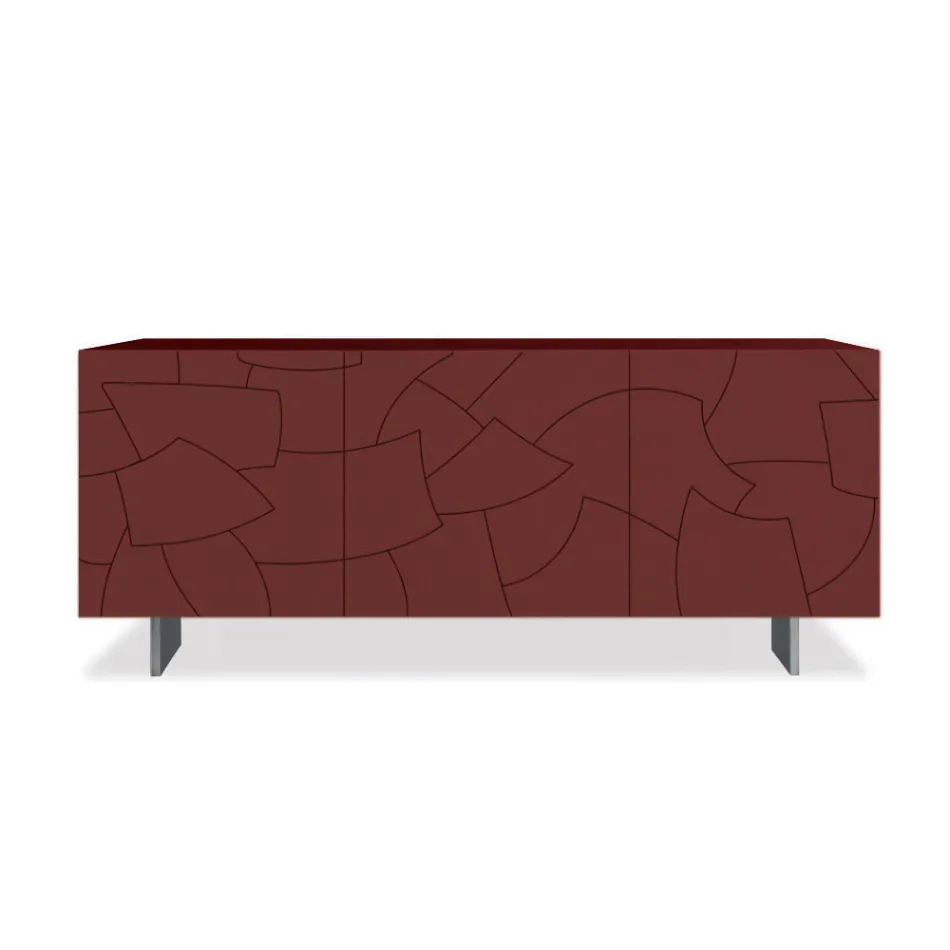Modern Sideboard in Veneered Ash Wood Made in Italy - Galassia Viadurini