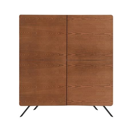 Living room sideboard Mdf structure and solid wood 4 doors Made in Italy - Rosalba Viadurini
