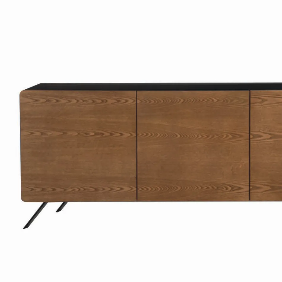 Living Room Sideboard in Mdf and Solid Wood 2 or 3 Doors Made in Italy - Chamber Viadurini