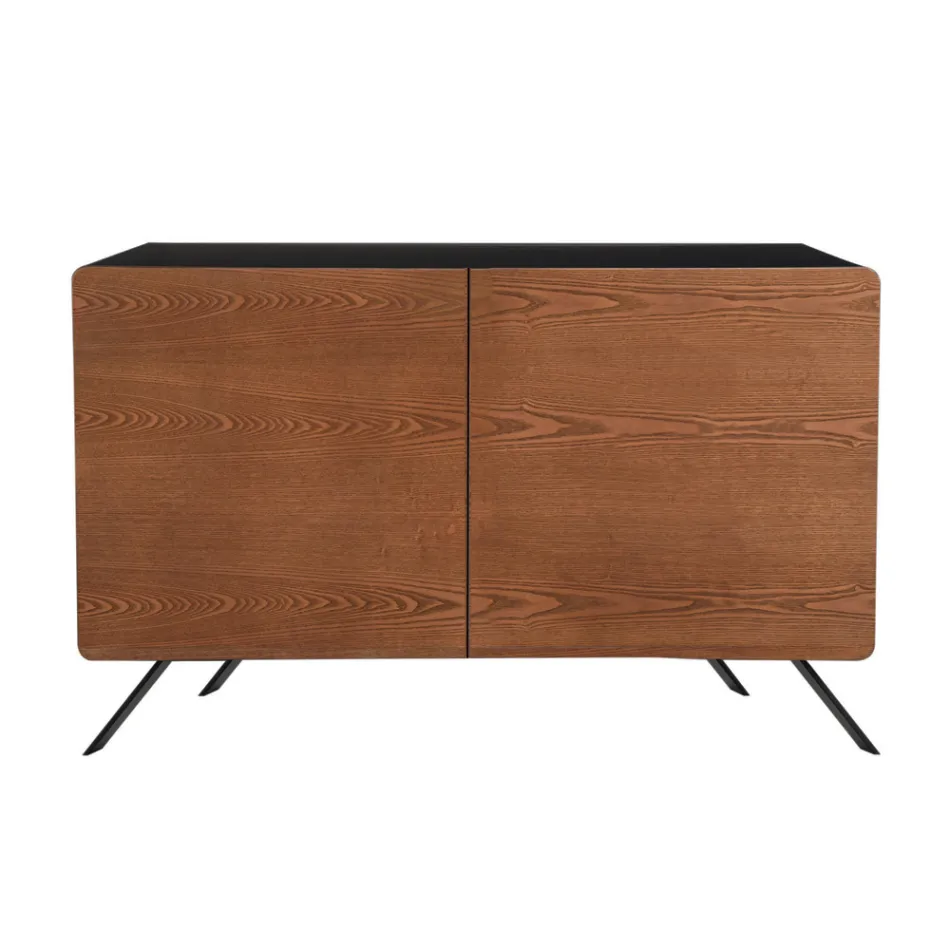 Living Room Sideboard in Mdf and Solid Wood 2 or 3 Doors Made in Italy - Chamber Viadurini