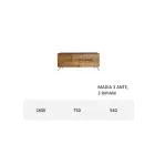 Living Room Sideboard in Mdf and Solid Wood 2 or 3 Doors Made in Italy - Chamber Viadurini