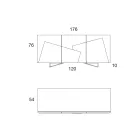 Living Room Sideboard in Lacquered Mdf 3 Doors with Ceramic Inserts - Imperio Viadurini