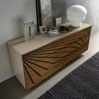 Living Room Sideboard in Lacquered Mdf 3 Doors with Screen Printed Inlays - Saronno Viadurini