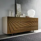 Living Room Sideboard in Lacquered Mdf 3 Doors with Screen Printed Inlays - Saronno Viadurini