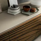 Living Room Sideboard in Lacquered Mdf 3 Doors with Screen Printed Inlays - Saronno Viadurini