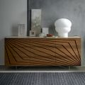 Living Room Sideboard in Lacquered Mdf 3 Doors with Screen Printed Inlays - Saronno