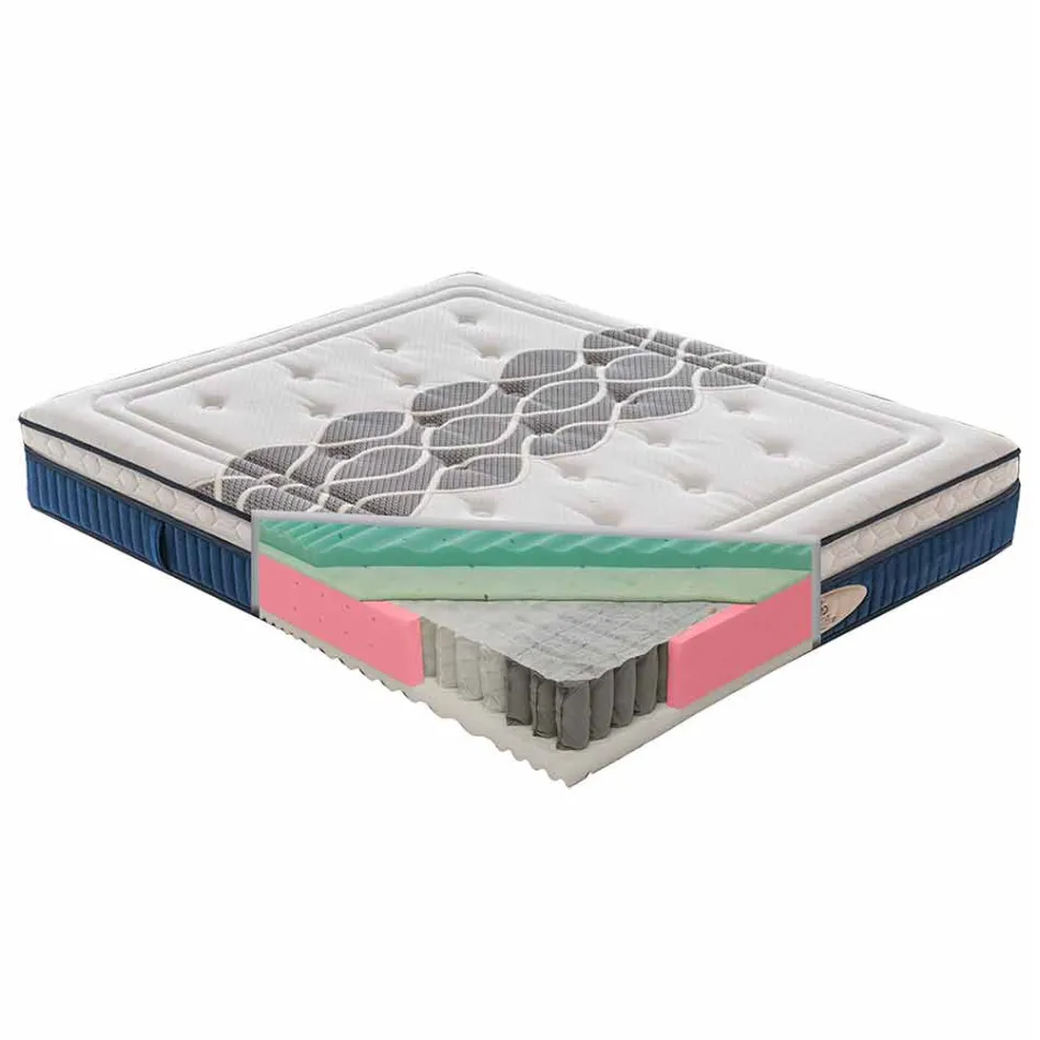 Double Aloe Feel Memory Mattress with 800 Springs Made in Italy - Greece Viadurini