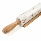 Marble Rolling Pin with Wooden Handles Made in Italy - Senni Viadurini