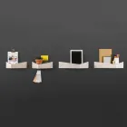 Design Wall Shelf in Plywood and Metal with Coat Rack - Berema Viadurini