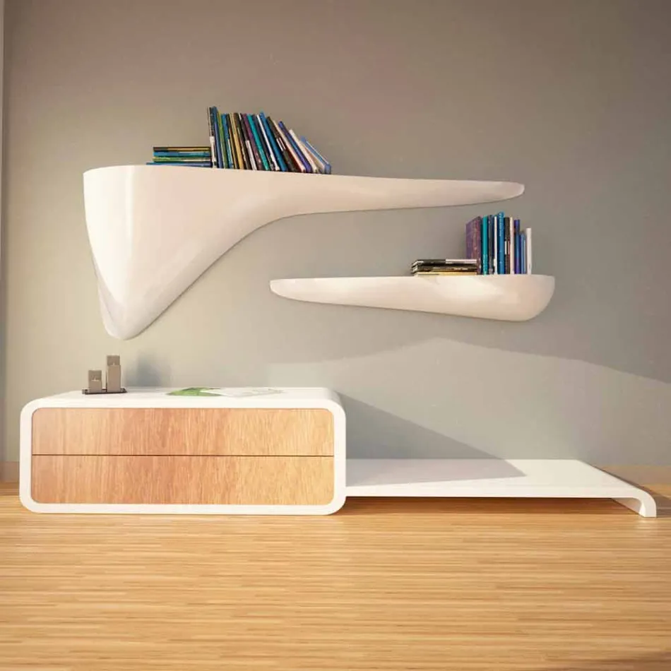 Modern design shelf produced in Italy, Sizzano Viadurini