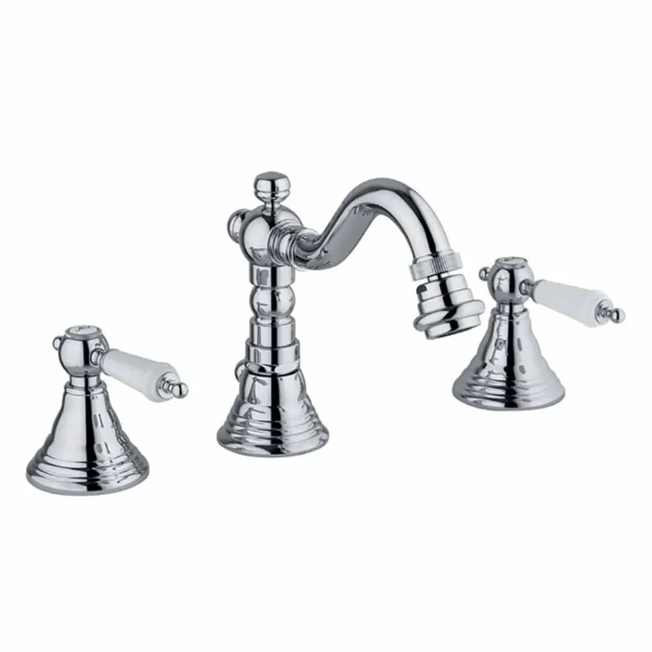 3-Hole Mixer for Bidet in Brass Classic Design Made in Italy - Shelly Viadurini