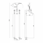 Column Mixer for Bathtub with Shower in Brass Made in Italy - Shelly Viadurini