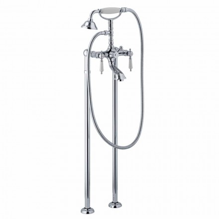 Column Mixer for Bathtub with Shower in Brass Made in Italy - Shelly Viadurini