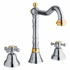 Classic 3-Hole Mixer for Washbasin in Brass Made in Italy - Lisca Viadurini