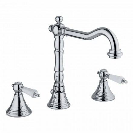 Classic 3-Hole Brass Basin Mixer Made in Italy - Shelly Viadurini