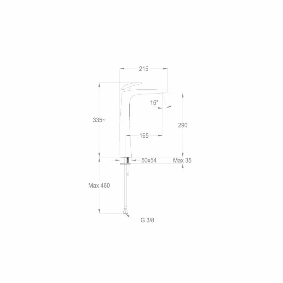 Design Mixer for Washbasin in Brass Made in Italy - Filipo Viadurini