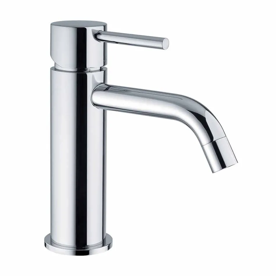Bathroom Basin Mixer in Chromed Brass Modern Design Made in Itlay - Liro Viadurini