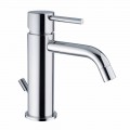 Bathroom Basin Mixer in Chromed Brass Modern Design Made in Itlay - Liro