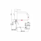 Basin Mixer with Spout 200 mm Center Distance in Brass Made in Italy - Liro Viadurini