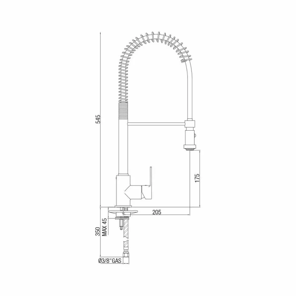 Kitchen Sink Mixer with Adjustable Brass Pipe Made in Italy - Cory Viadurini