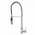 Chrome Brass Kitchen Sink Mixer with Shower Made in Italy - Kondor