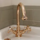 Vintage Style Single Hole Basin Mixer in Brass Made in Italy – Klarisa Viadurini
