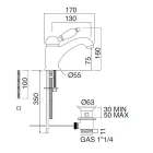 Classic Style Handmade Brass Basin Mixer with Lever - Noriana Viadurini