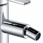 Modern bidet mixer with pop-up waste in chrome metal - zanio Viadurini