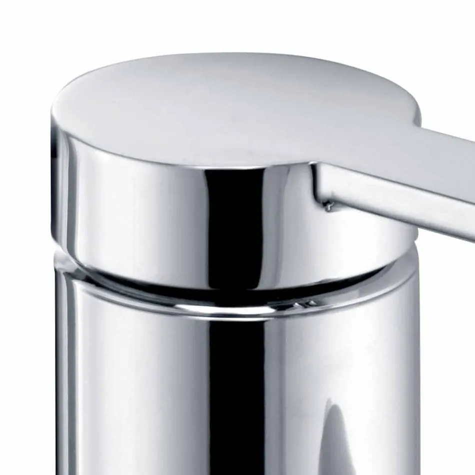 Modern bidet mixer with pop-up waste in chrome metal - zanio Viadurini