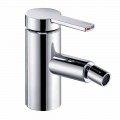 Bidet Mixer with Saltarello Drain in Chrome Brass, Luxury - Zanio