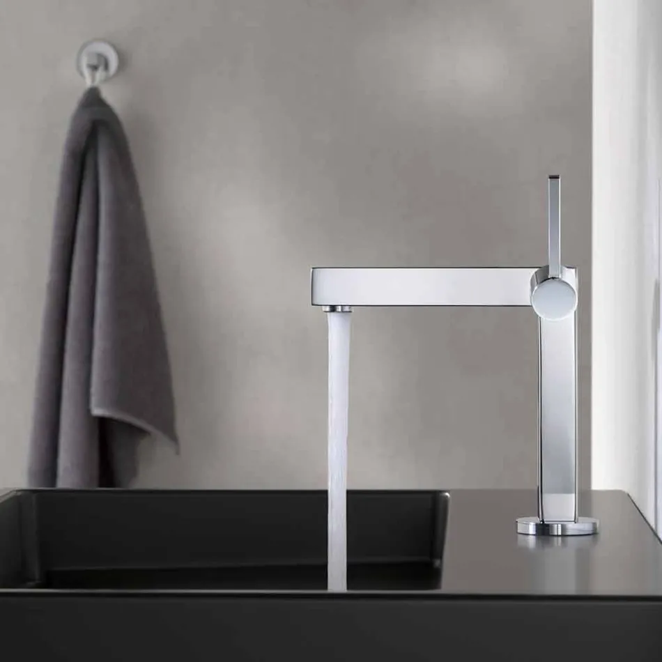 Modern Bathroom Washbasin Mixer in Chrome Finish Metal - Girino Viadurini