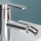 Single-lever bidet mixer with flat design in chromed brass - Agenore Viadurini