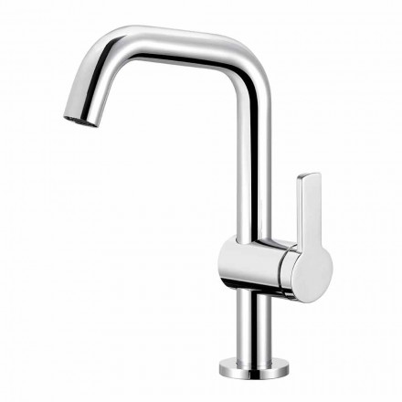 Modern Design Single Lever Mixer for Bathroom Washbasin in Metal - Zanio Viadurini