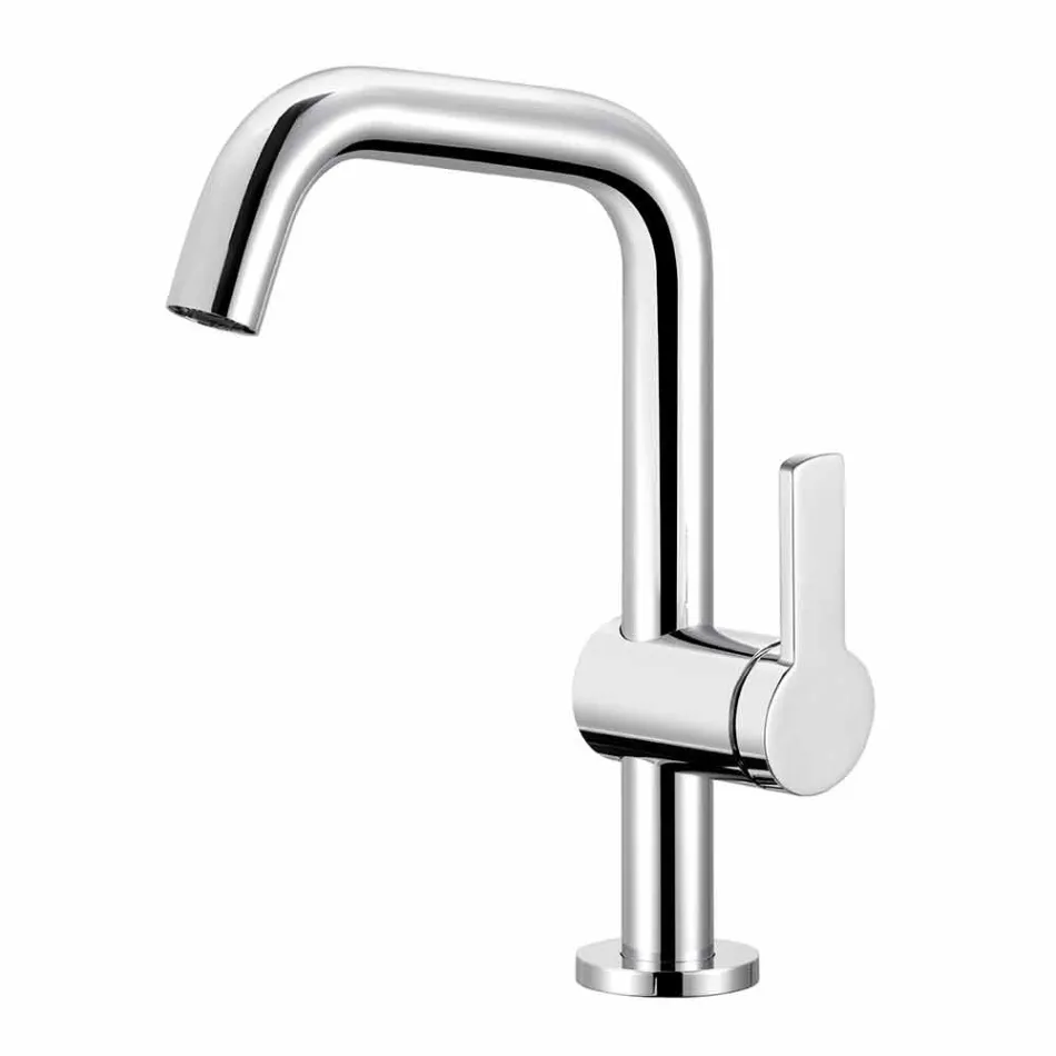 Modern Design Single Lever Mixer for Bathroom Washbasin in Metal - Zanio Viadurini