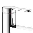 Single-lever basin mixer with flat design in chromed brass - Agenore Viadurini