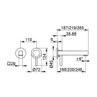 Square Design Wall Mounted Single-lever Basin Mixer - Erik Viadurini