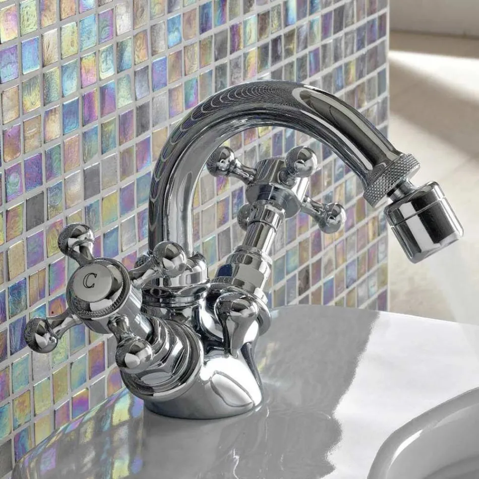 Vintage Single Hole Bidet Mixer in Brass Made in Italy - Elisea Viadurini