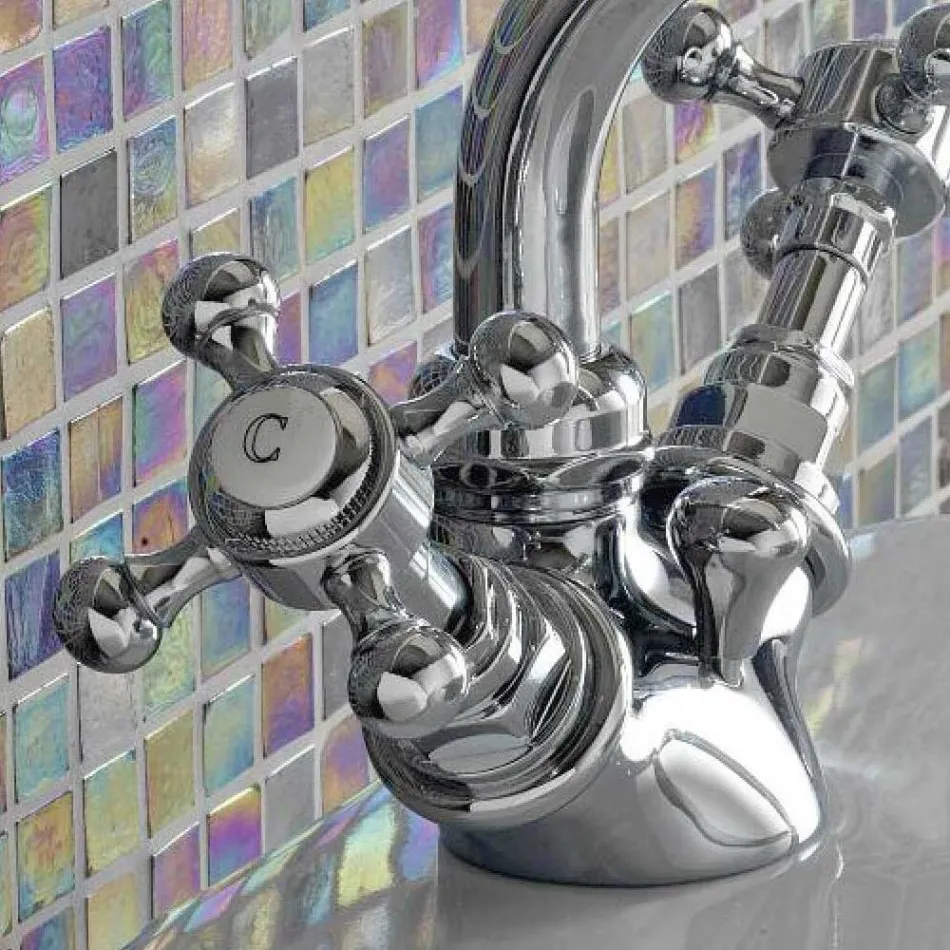 Vintage Single Hole Bidet Mixer in Brass Made in Italy - Elisea Viadurini