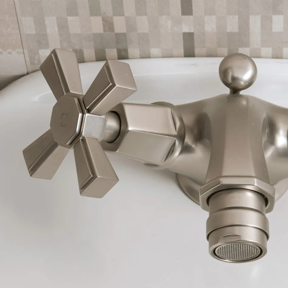 Single Hole Bidet Mixer in Brass, Vintage Style Made in Italy - Silvana Viadurini