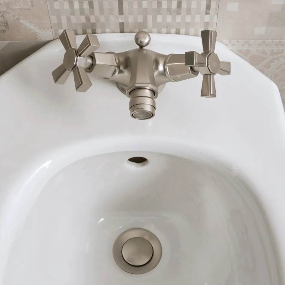 Single Hole Bidet Mixer in Brass, Vintage Style Made in Italy - Silvana Viadurini