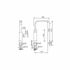 Mixer for Washbasin with High Extension 7cm Made in Italy - Panela Viadurini