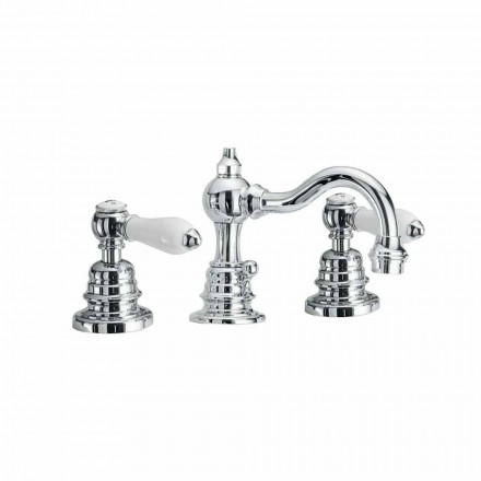 3-Hole Brass Bathroom Sink Mixer Made in Italy - Binsu Viadurini