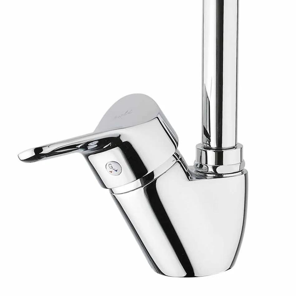 Adjustable Chrome Brass Kitchen Sink Mixer Made in Italy - Cino Viadurini
