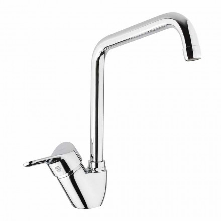Adjustable Chrome Brass Kitchen Sink Mixer Made in Italy - Cino Viadurini