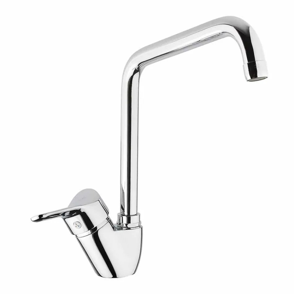 Adjustable Chrome Brass Kitchen Sink Mixer Made in Italy - Cino Viadurini