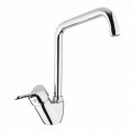 Adjustable Chrome Brass Kitchen Sink Mixer Made in Italy - Cino