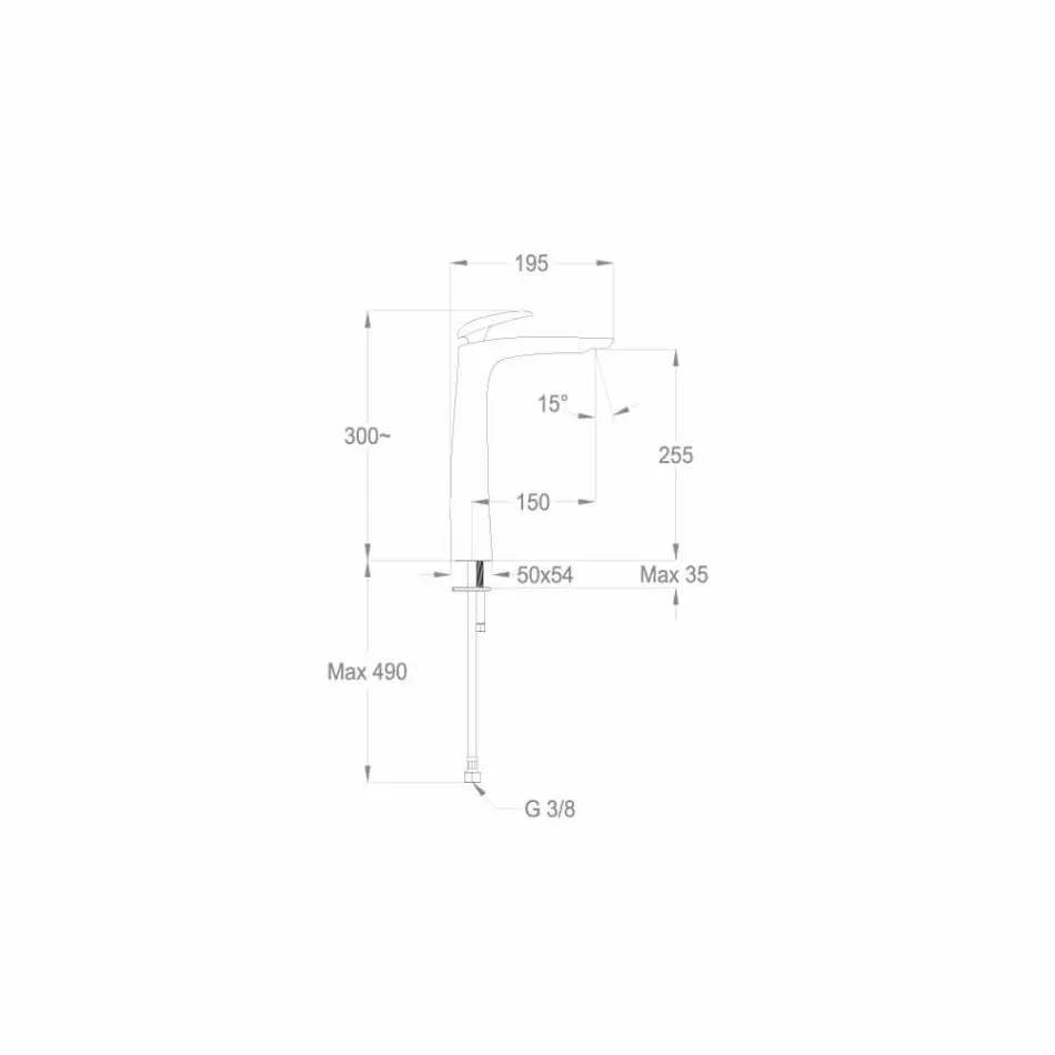 Brass Design Washbasin Mixer Made in Italy - Filipo Viadurini