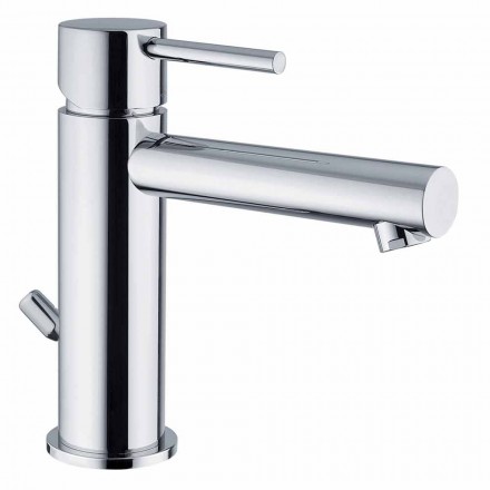 Brass Basin Mixer Chrome Finish Made in Italy - Ermia Viadurini