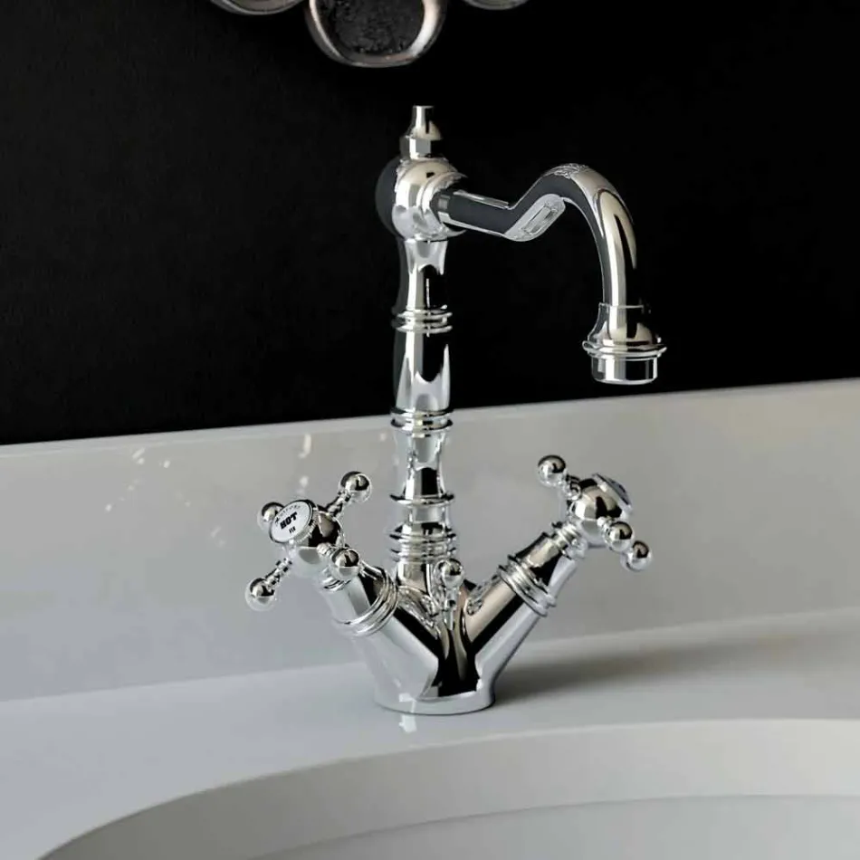 Single-hole basin mixer in chromed brass Made in Italy - Binsu Viadurini